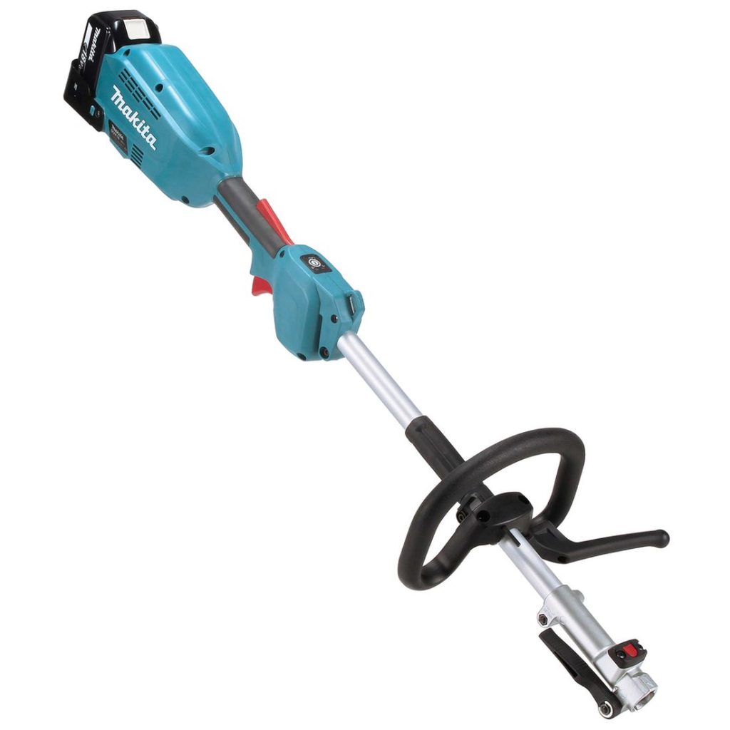 MAKITA Puutarhan monitoimikone LXT. Kuvassa Puutarhan monitoimikone LXT vasemmalta etuyläviistosta.