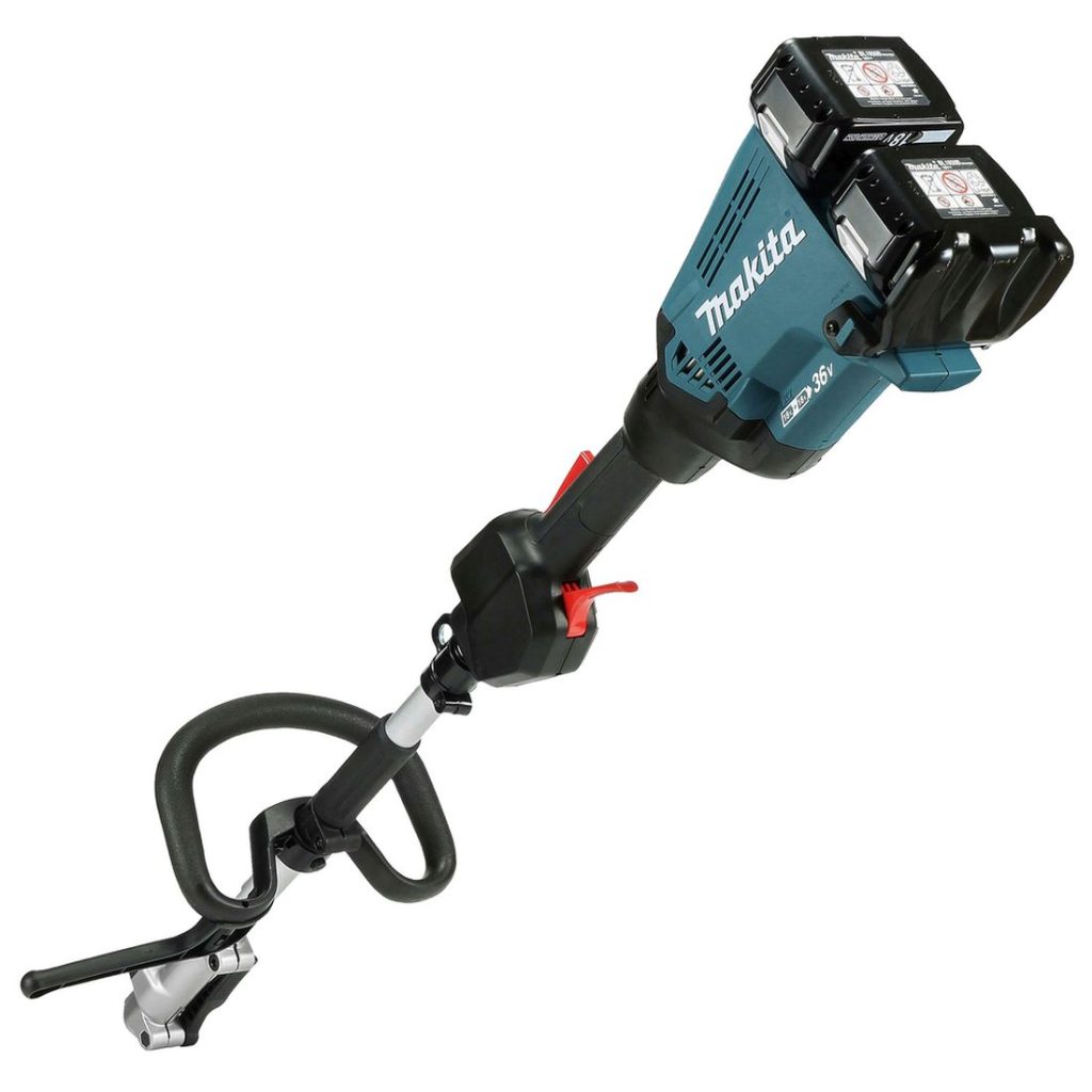 MAKITA Puutarhan monitoimikone LXT. Kuvassa Puutarhan monitoimikone LXT vasemmalta takayläviistosta.