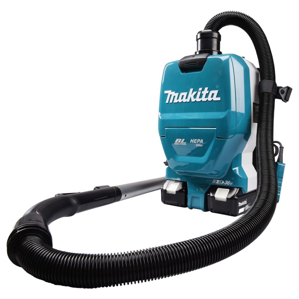 MAKITA Reppuimuri LXT. Kuvassa Reppuimuri LXT oikealta etuviistosta.