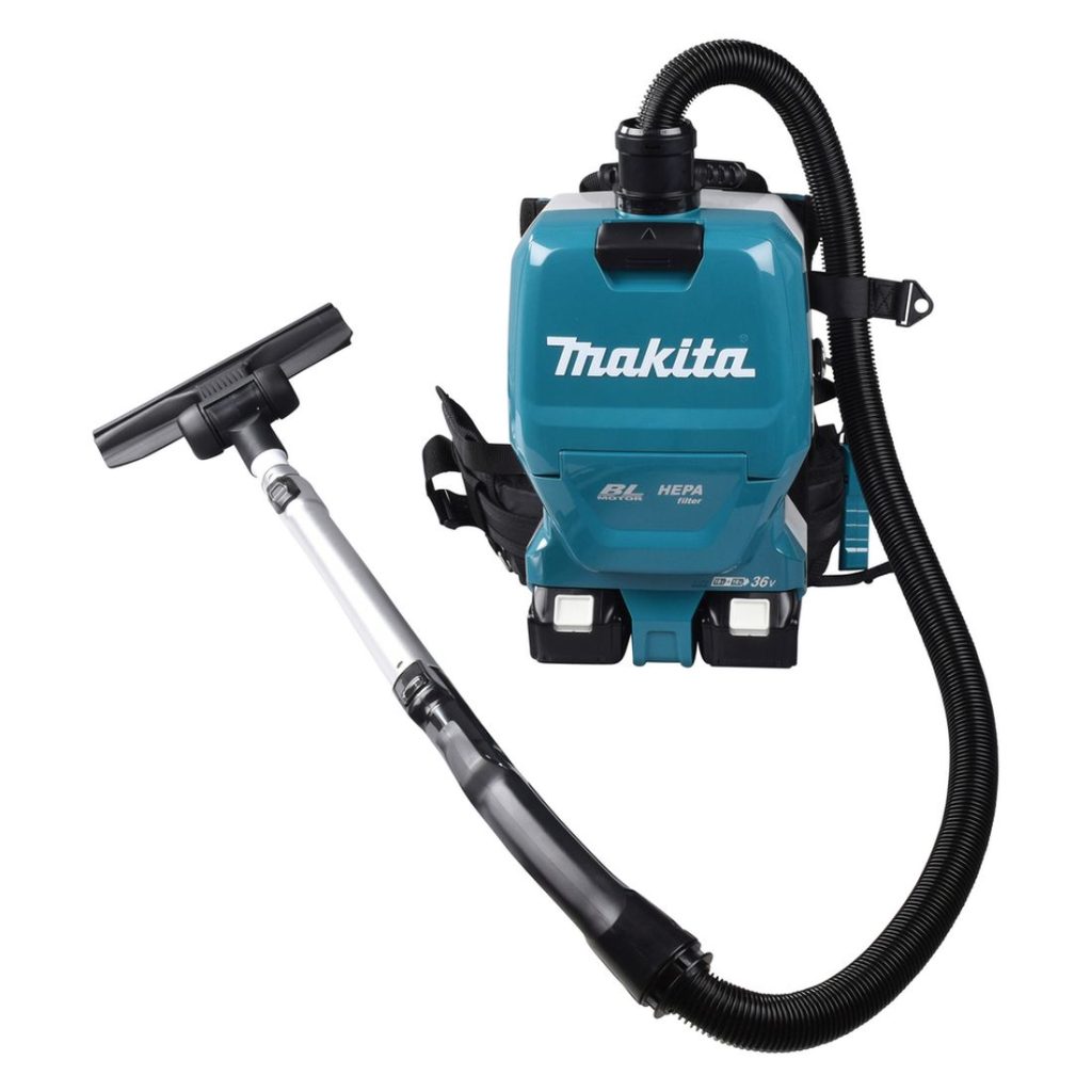 MAKITA Reppuimuri LXT. Kuvassa Reppuimuri LXT edestäpäin.