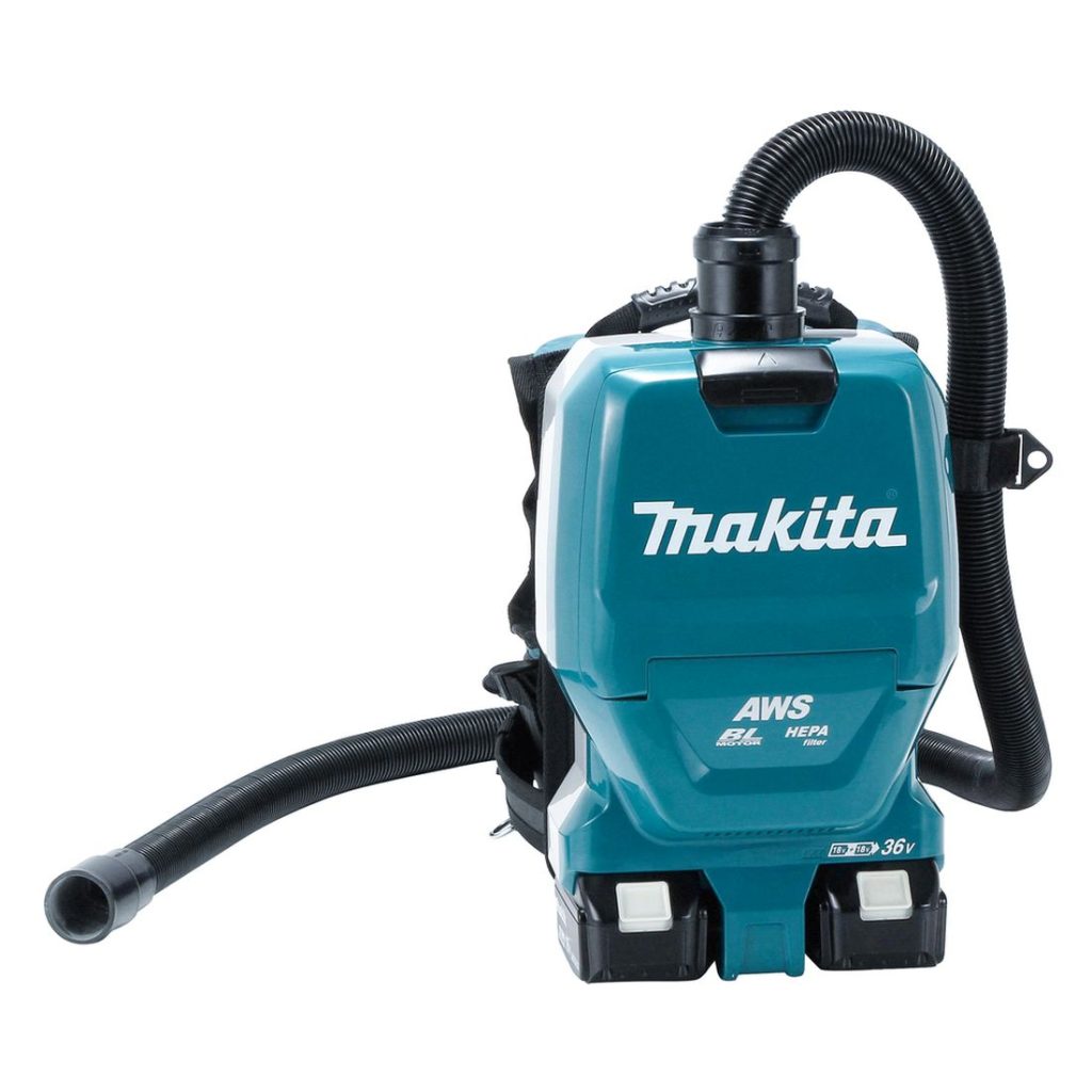 MAKITA Reppuimuri LXT. Kuvassa Reppuimuri LXT edestäpäin.
