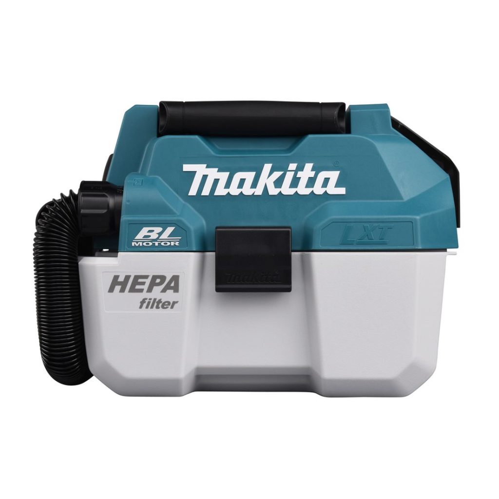 MAKITA Kuivaimuri LXT. Kuvassa Kuivaimuri LXT vasemmalta sivustapäin.