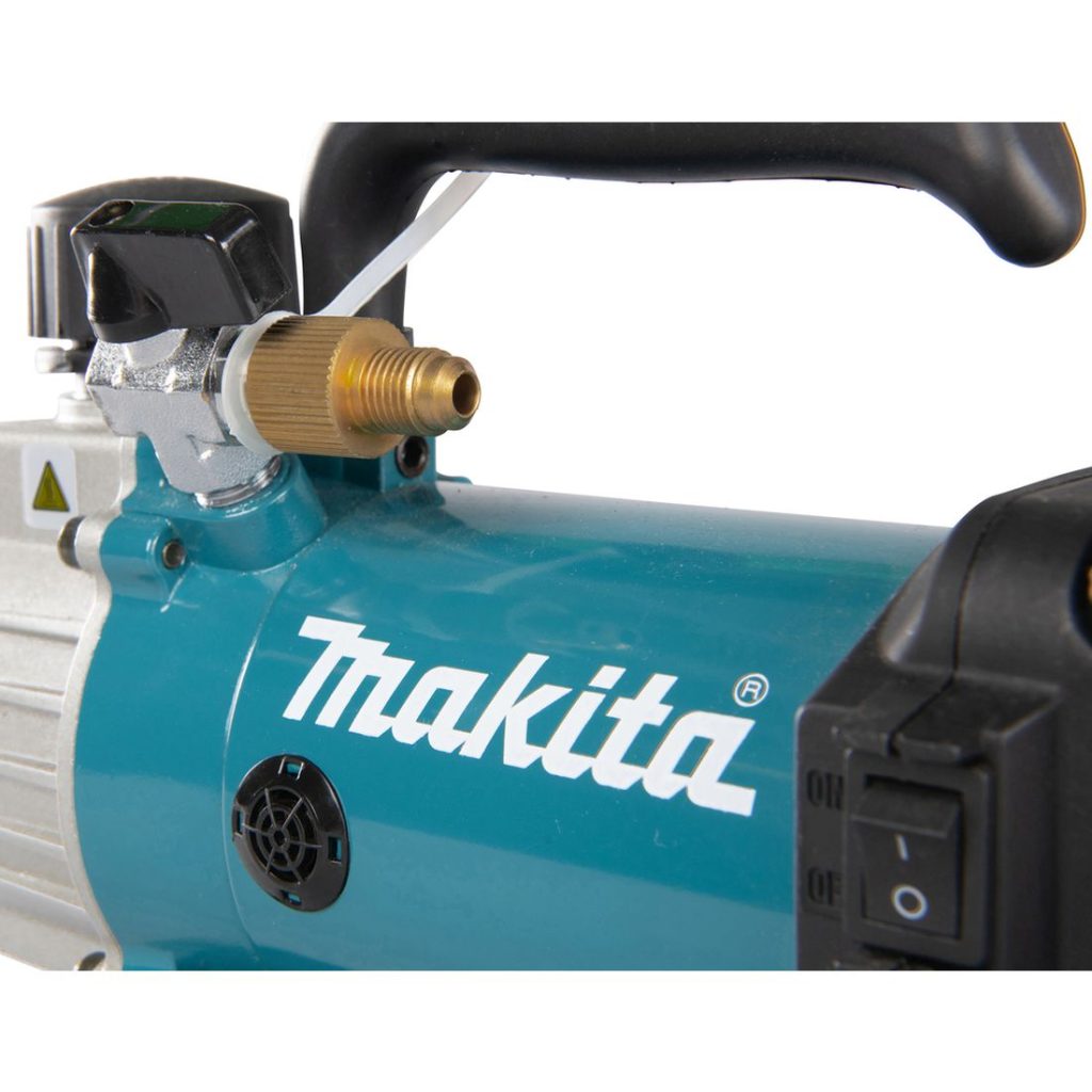 MAKITA Tyhjiöpumppu LXT. Lähikuvassa Tyhjiöpumppu LXT:n tuloilmaventtiili.