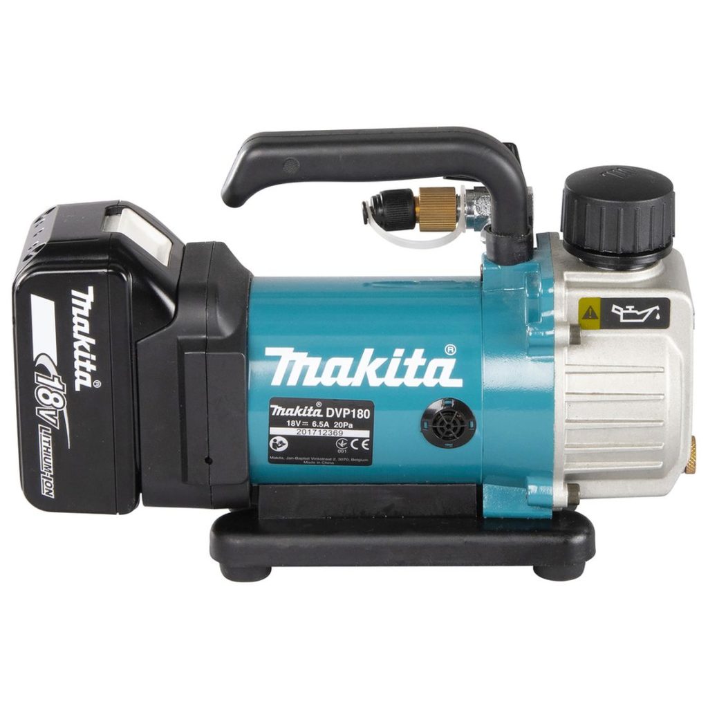 MAKITA Tyhjiöpumppu LXT. Kuvassa Tyhjiöpumppu LXT oikealta sivustapäin.