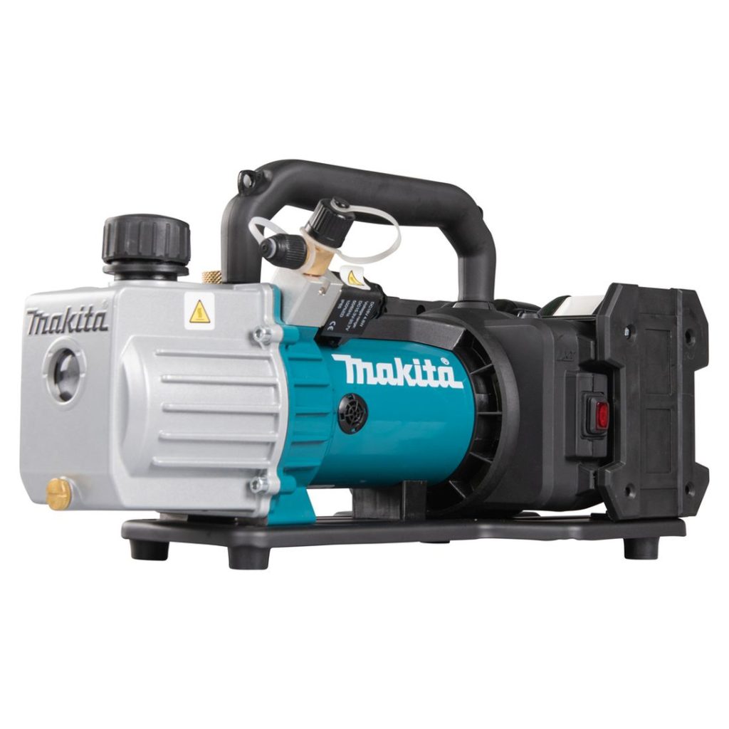 MAKITA Tyhjiöpumppu LXT. Kuvassa Tyhjiöpumppu LXT oikealta etuviistosta.
