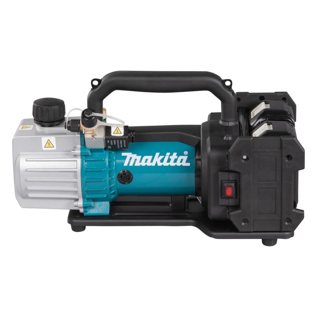 MAKITA Tyhjiöpumppu LXT. Kuvassa Tyhjiöpumppu LXT vasemmalta sivustapäin.