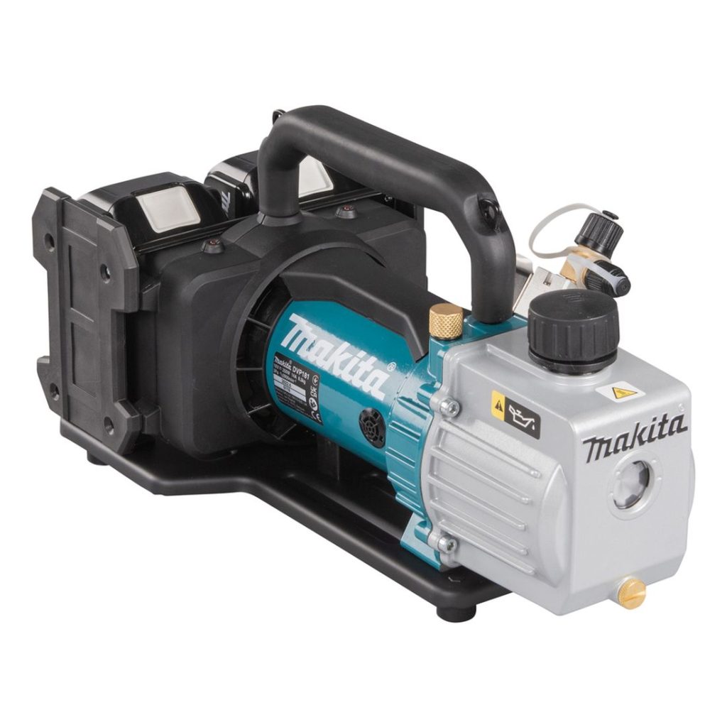MAKITA Tyhjiöpumppu LXT. Kuvassa Tyhjiöpumppu LXT vasemmalta etuyläviistosta.