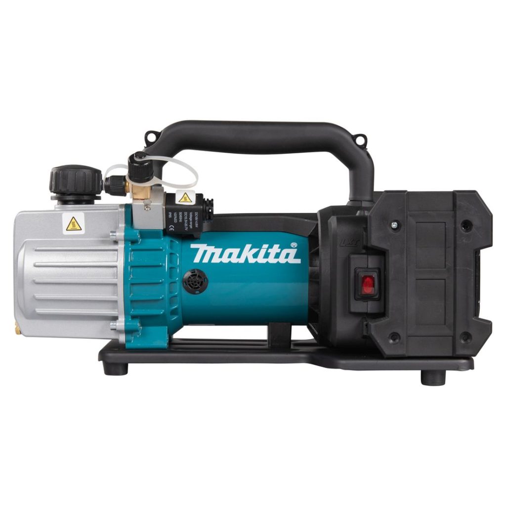 MAKITA Tyhjiöpumppu LXT. Kuvassa Tyhjiöpumppu LXT vasemmalta sivustapäin.