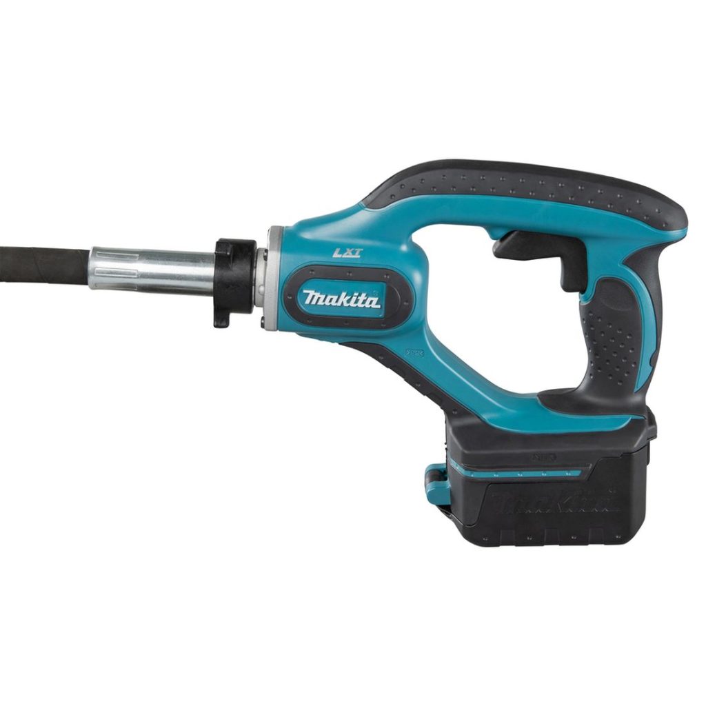 MAKITA Betonitärytin LXT. Kuvassa Betonitärytin LXT vasemmalta sivustapäin.