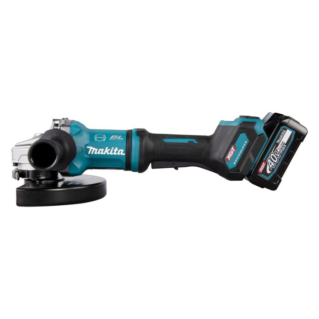 MAKITA Kulmahiomakone XGT. Kuvassa Kulmahiomakone XGT vasemmalta sivustapäin.