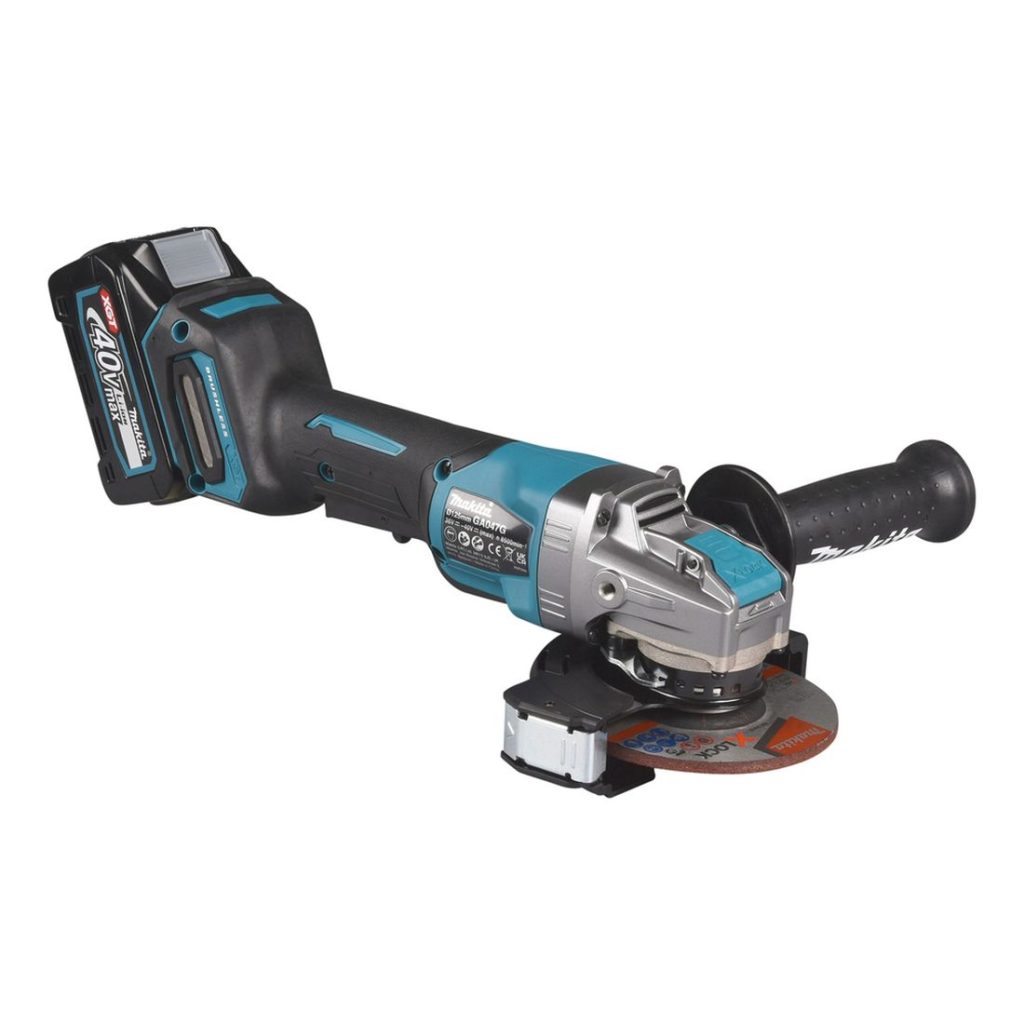 MAKITA Kulmahiomakone XGT. Kuvassa Kulmahiomakone XGT vasemmalta etuyläviistosta.