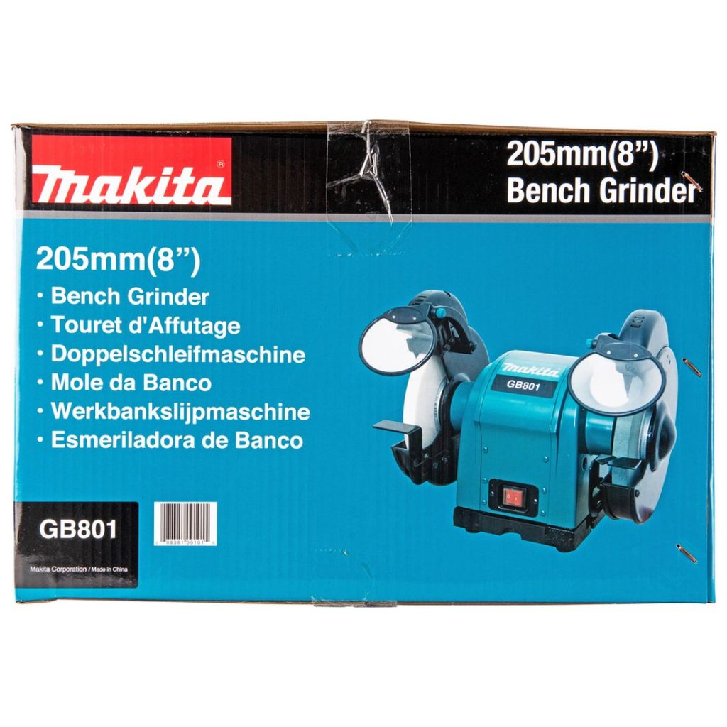 MAKITA Penkkihiomakone. Kuvassa tuotteen myyntipakkaus sivustapäin.