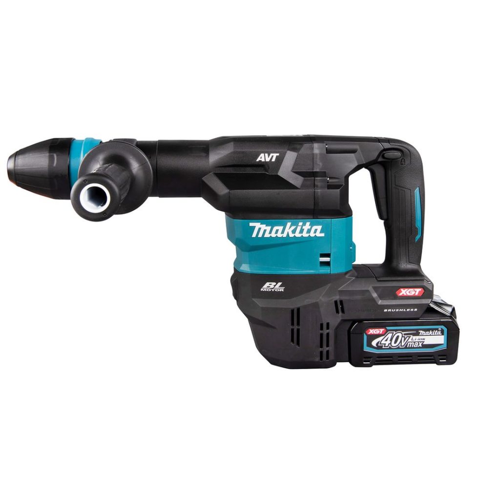 MAKITA Piikkausvasara XGT. Kuvassa Piikkausvasara XGT vasemmalta sivustapäin.