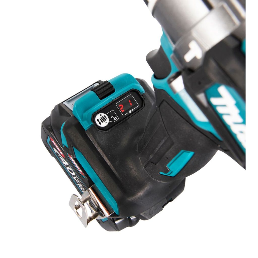 MAKITA Iskuporakone XGT. Lähikuva Iskuporakone XGT:n elektronisesta momentinsäätimestä.