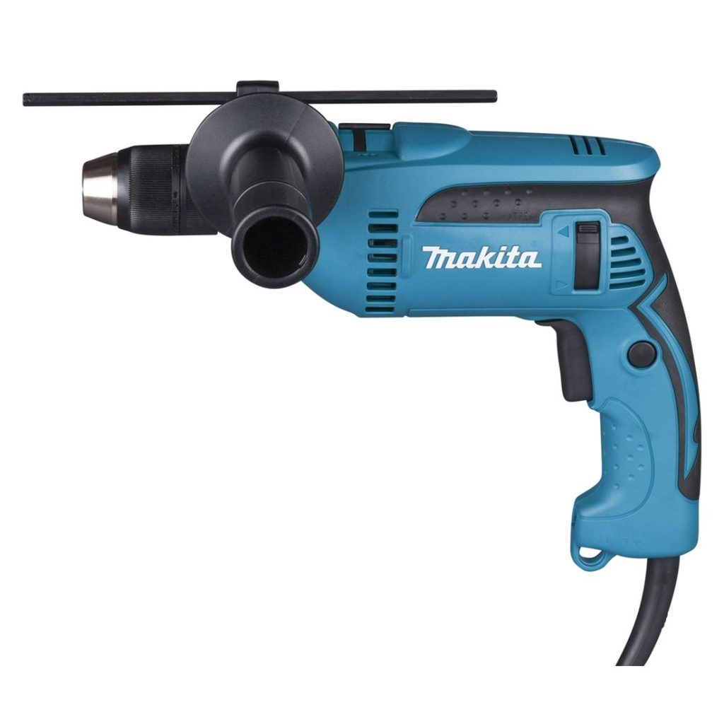MAKITA Iskuporakone. Kuvassa Iskuporakone vasemmalta sivustapäin.