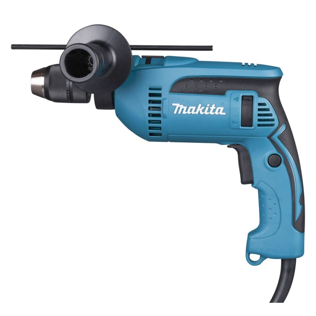MAKITA Iskuporakone. Kuvassa Iskuporakone vasemmalta sivustapäin.