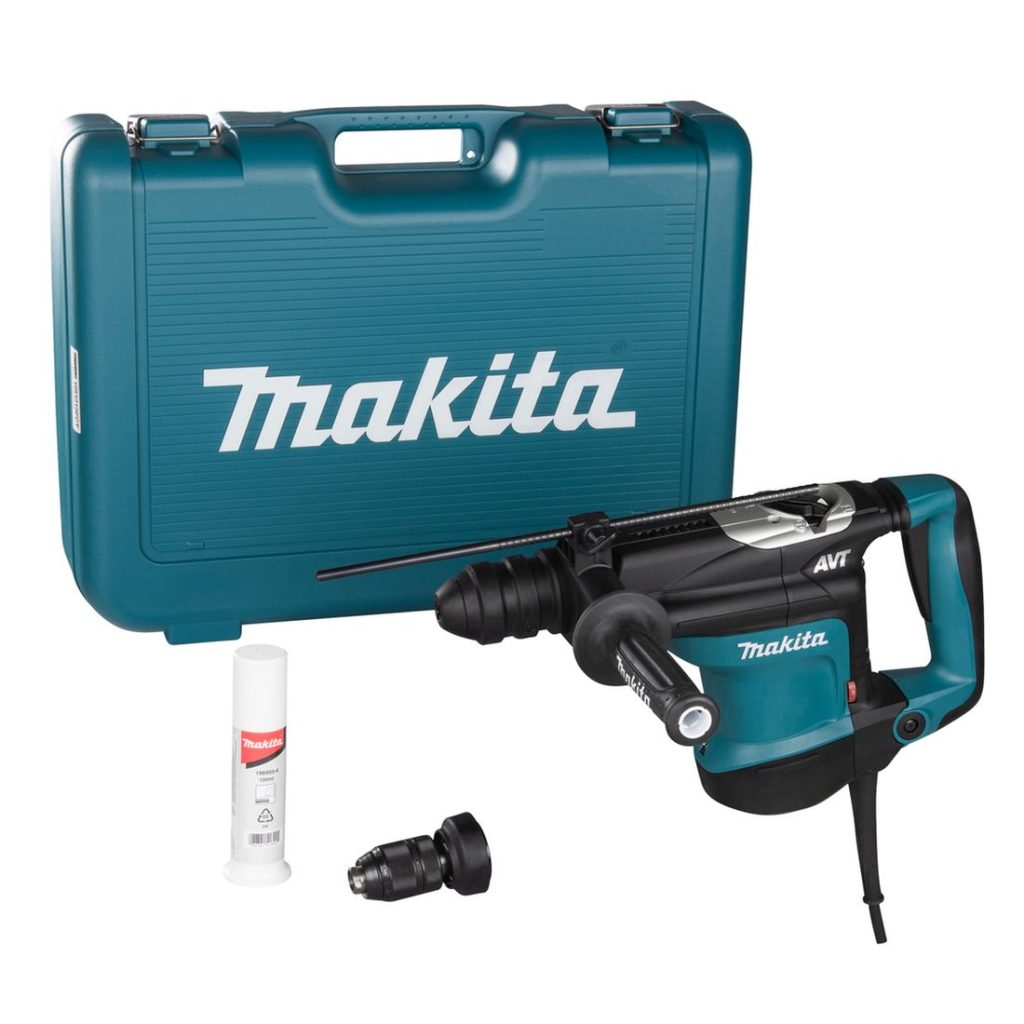 MAKITA Poravasara. Kuvassa Poravasara, salkku, pikaistukka ja istukkarasvatuubi.