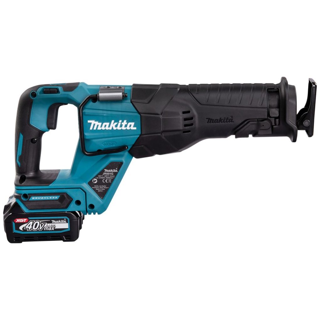 MAKITA Puukkosaha XGT. Kuvassa Puukkosaha XGT oikealta sivustapäin.