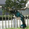 MAKITA Puukkosaha CXT. Kuvassa henkilö katkaisemassa puun oksaa Puukkosaha CXT:n avulla.