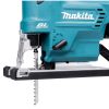 MAKITA Pistosaha CXT. Lähikuvassa pistosahanterä kiinnitettynä Pistosaha CXT:hen.