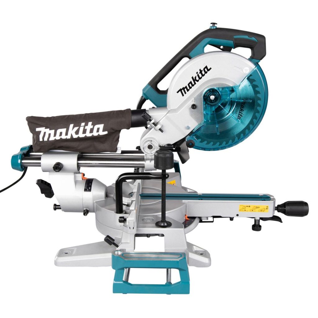 MAKITA Katkaisu- ja jiirisaha. Kuvassa Katkaisu- ja jiirisaha oikealta sivustapäin.