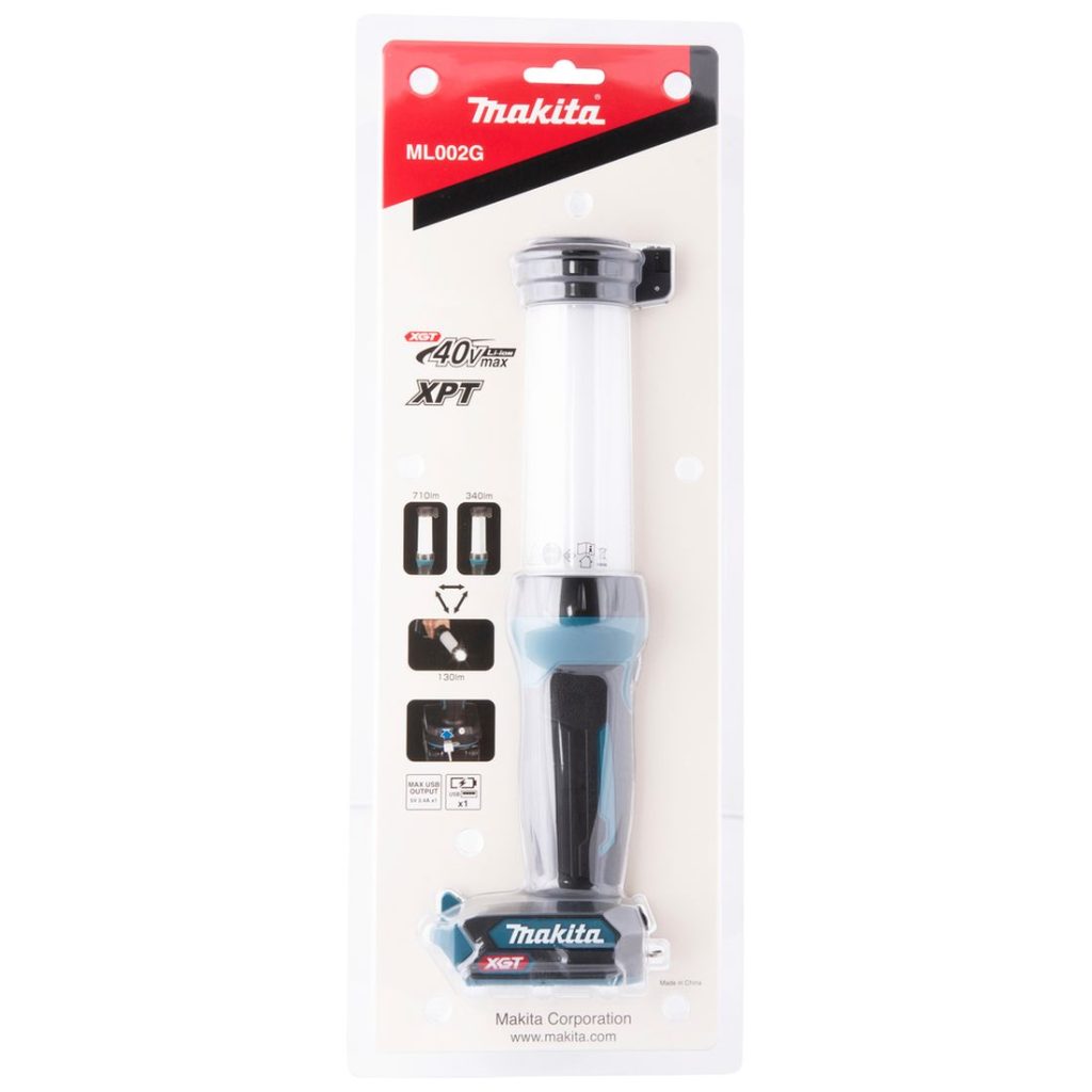 MAKITA LED-valaisin XGT. Kuvassa tuotteen myyntipakkaus edestäpäin.