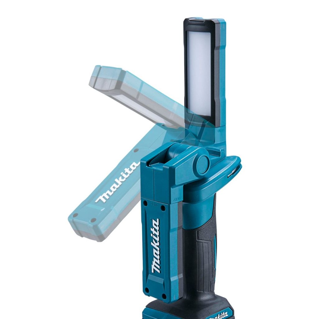 MAKITA LED-valaisin XGT. Havainnekuvassa LED-valaisin XGT:n valo kääntyy pystysuunnassa.