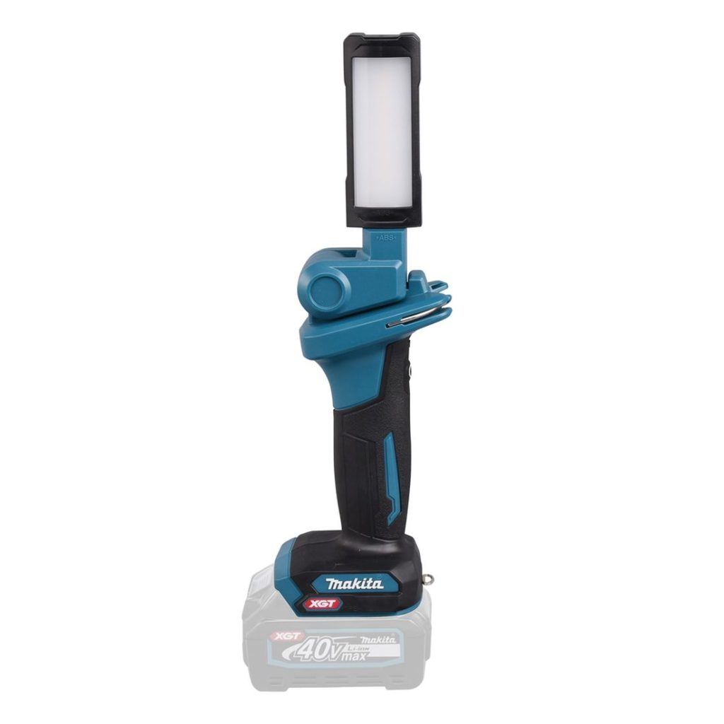 MAKITA LED-valaisin XGT. Kuvassa LED-valaisin XGT vasemmalta sivustapäin.