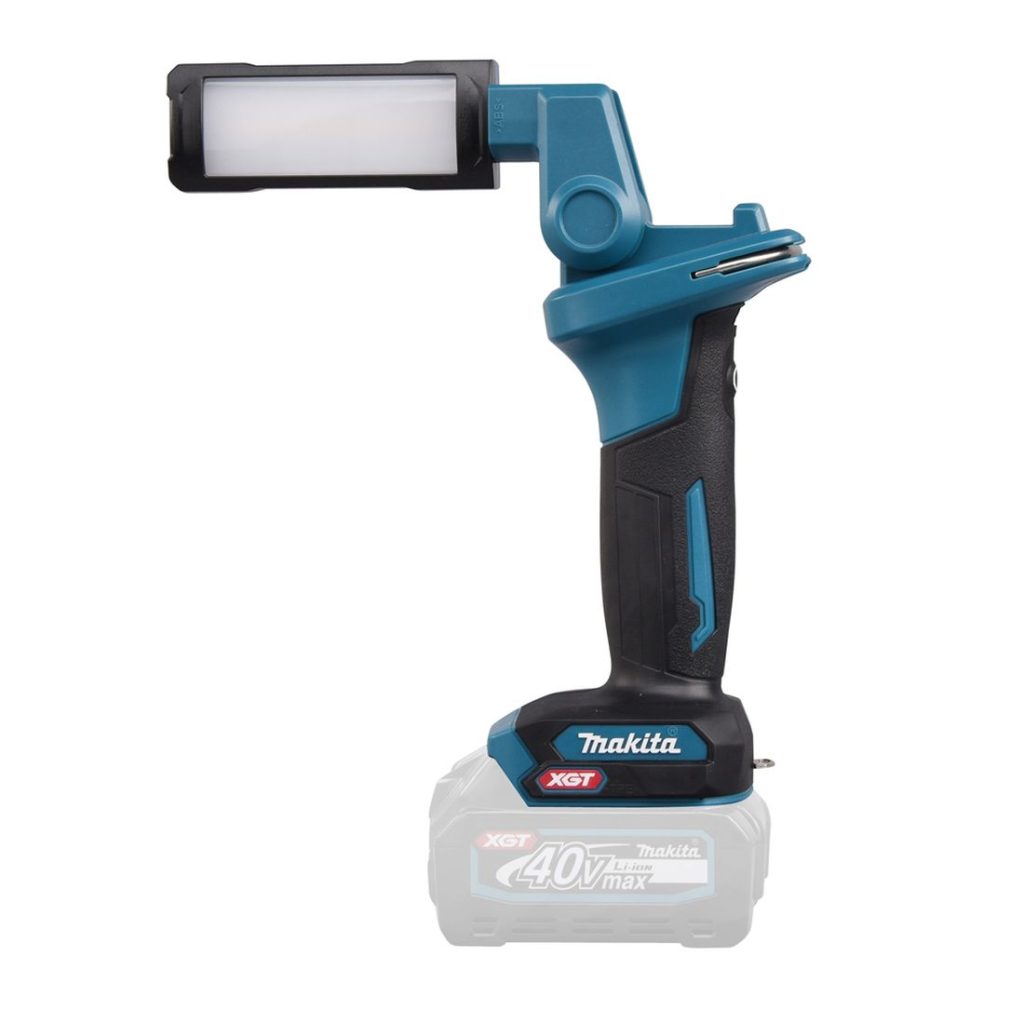 MAKITA LED-valaisin XGT. Kuvassa LED-valaisin XGT vasemmalta sivustapäin.