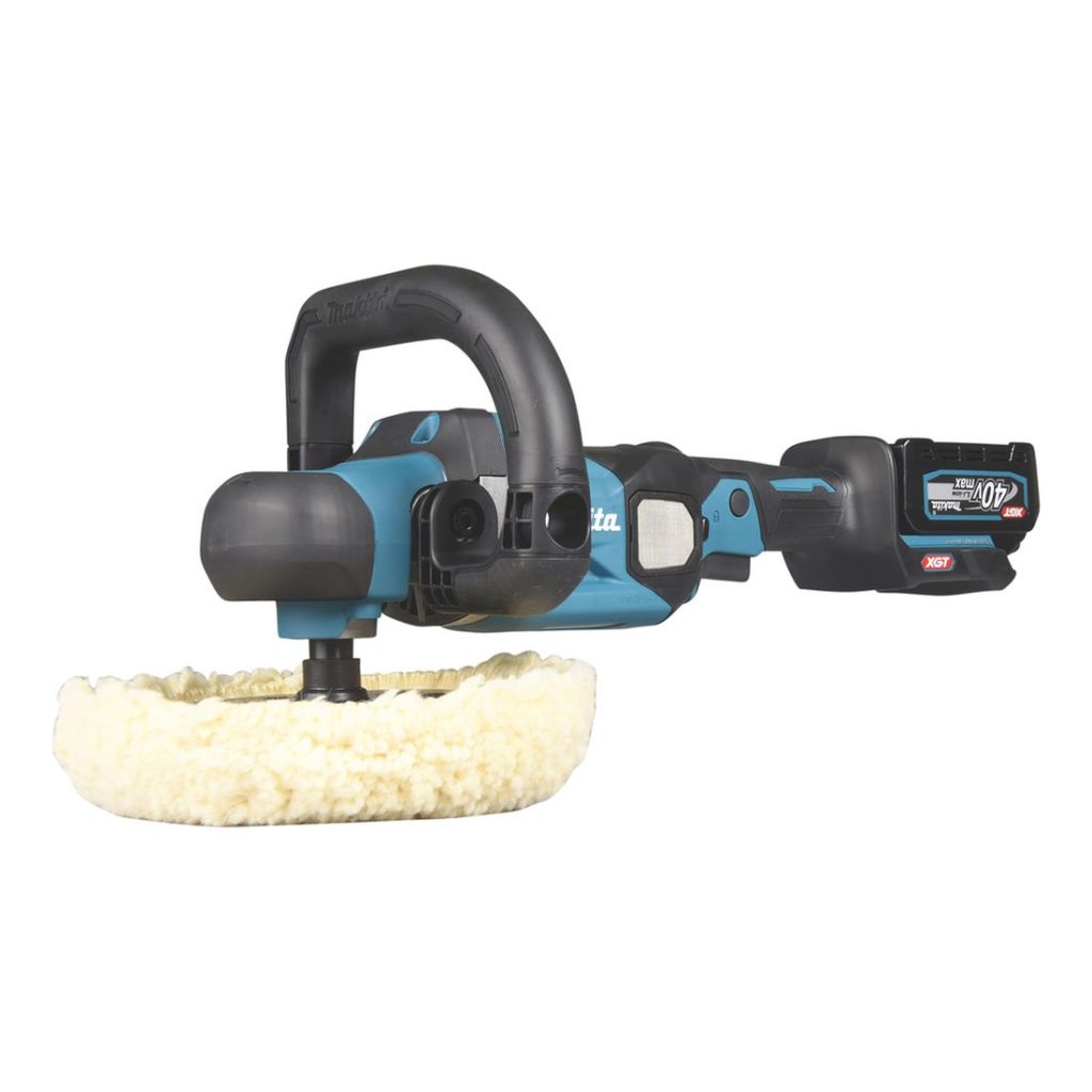 MAKITA Kiillotuskone XGT. Kuvassa Kiillotuskone XGT oikealta etuviistosta.