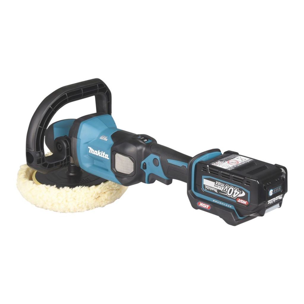MAKITA Kiillotuskone XGT. Kuvassa Kiillotuskone XGT vasemmalta takayläviistosta.