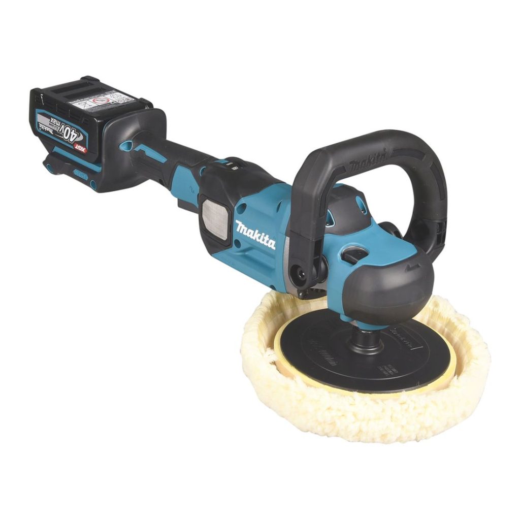 MAKITA Kiillotuskone XGT. Kuvassa Kiillotuskone XGT vasemmalta etuyläviistosta.