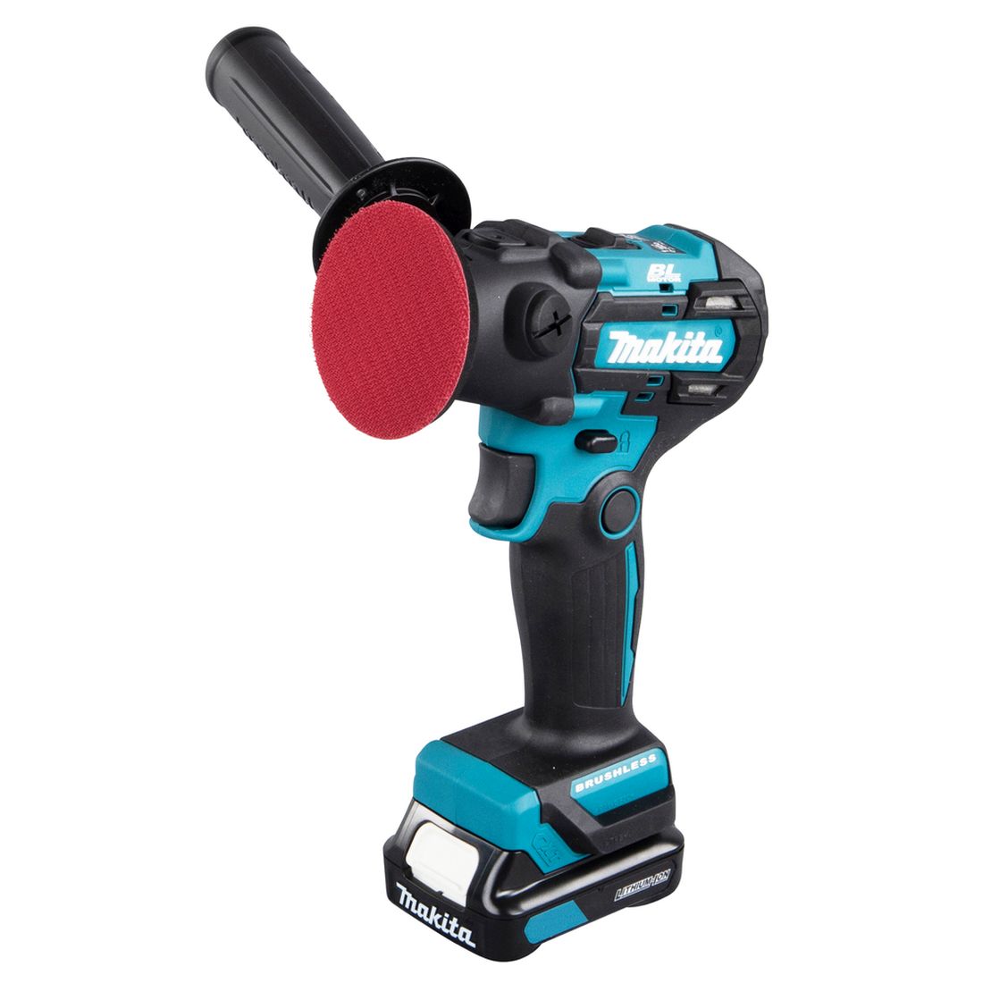 MAKITA Hioma-/kiillotuskone CXT. Kuvassa Hioma-/kiillotuskone CXT oikealta etuyläviistosta.