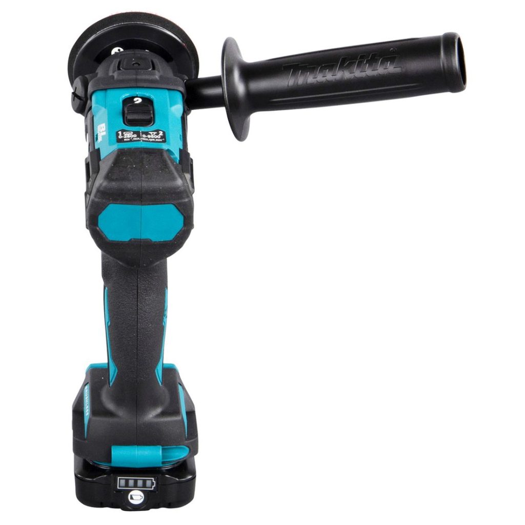 MAKITA Hioma-/kiillotuskone CXT. Kuvassa Hioma-/kiillotuskone CXT takaapäin.