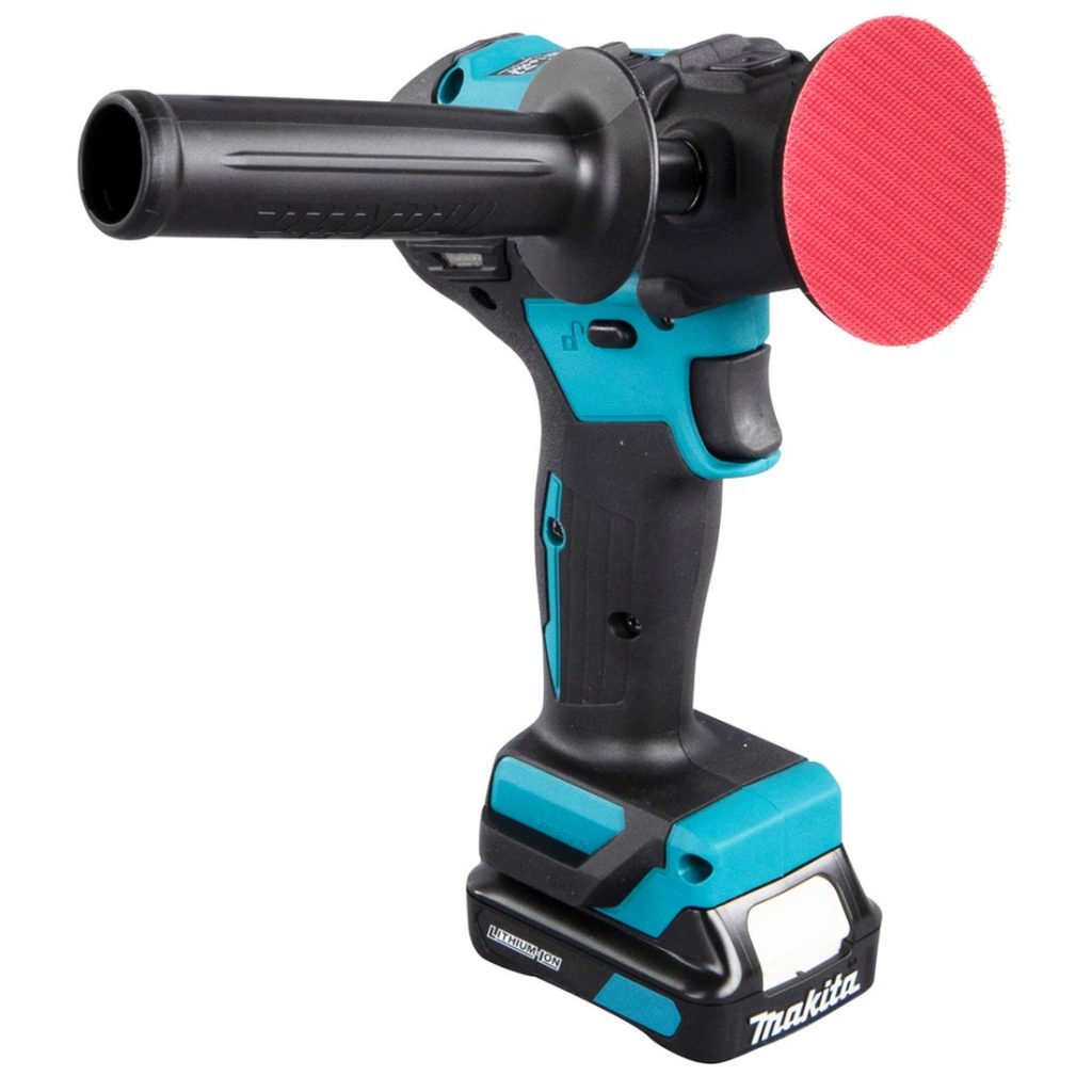 MAKITA Hioma-/kiillotuskone CXT. Kuvassa Hioma-/kiillotuskone CXT vasemmalta etuyläviistosta.