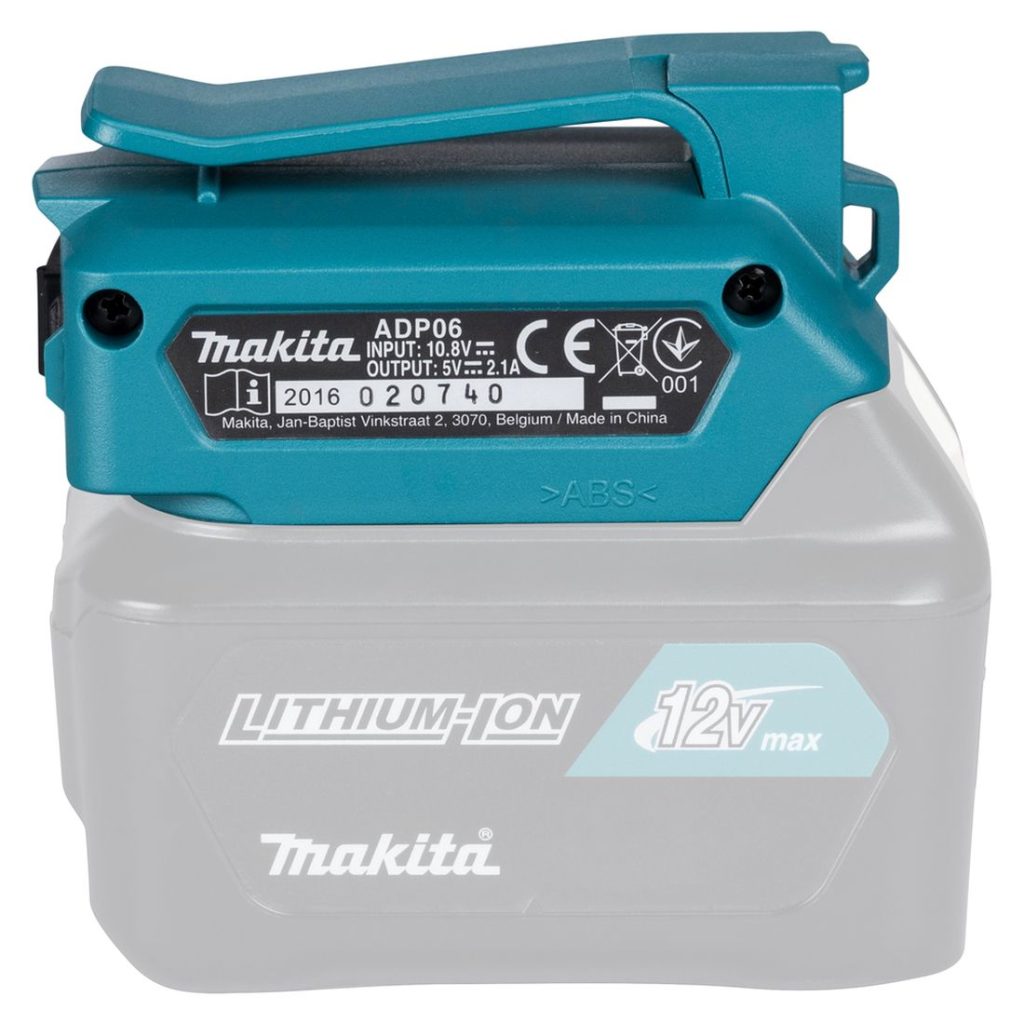 MAKITA Akkuadapteri CXT. Kuvassa Akkuadapteri CXT vasemmalta sivustapäin.