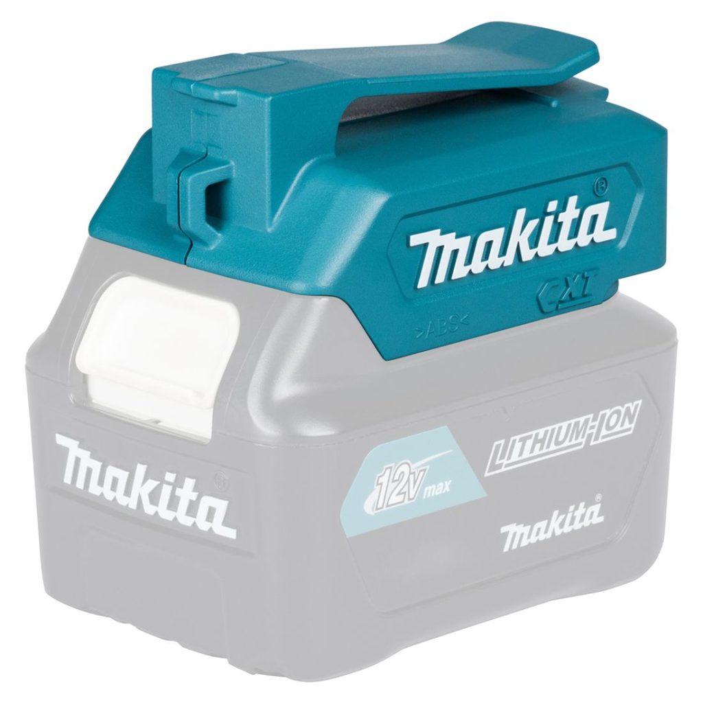 MAKITA Akkuadapteri CXT. Kuvassa Akkuadapteri CXT oikealta takayläviistosta.