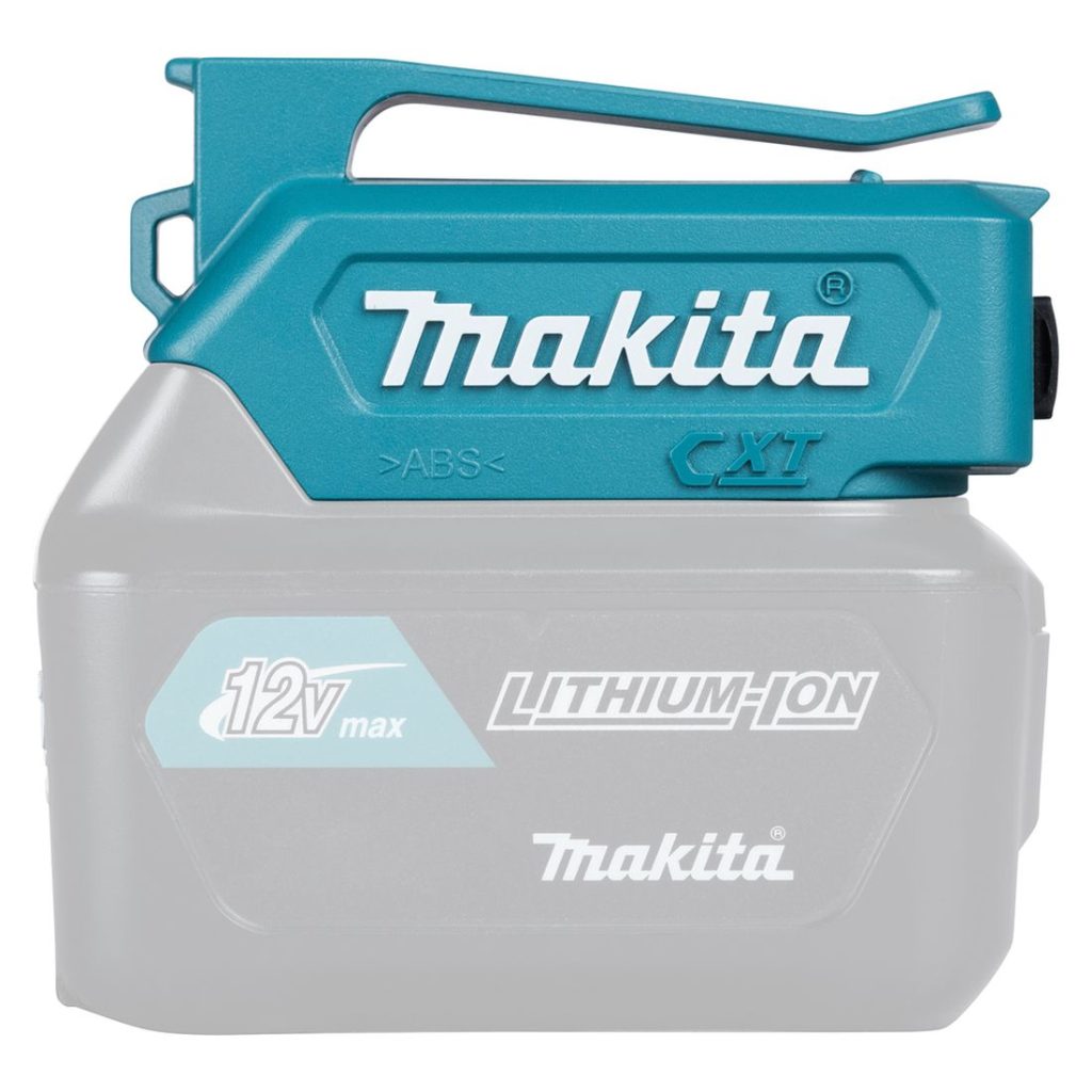 MAKITA Akkuadapteri CXT. Kuvassa Akkuadapteri CXT oikealta sivustapäin.