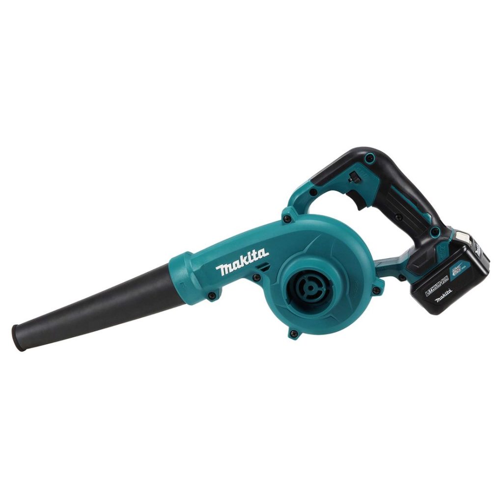 MAKITA Puhallin CXT. Kuvassa Puhallin CXT vasemmalta sivustapäin.