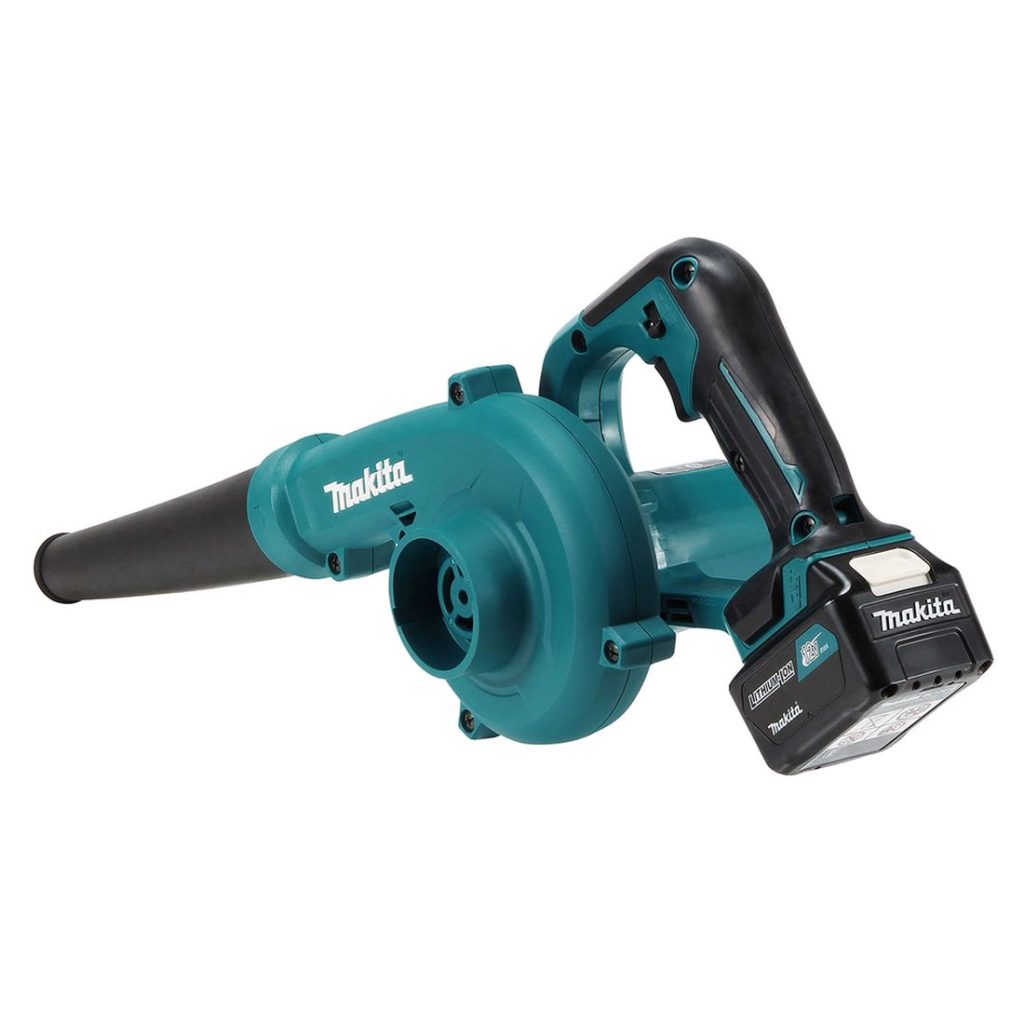 MAKITA Puhallin CXT. Kuvassa Puhallin CXT vasemmalta takayläviistosta.