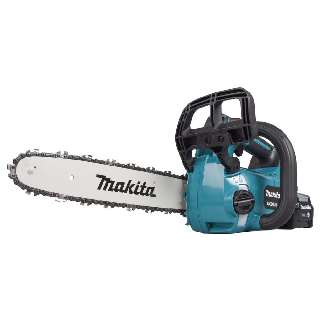 MAKITA Ketjusaha XGT. Kuvassa Ketjusaha XGT oikealta etuviistosta.