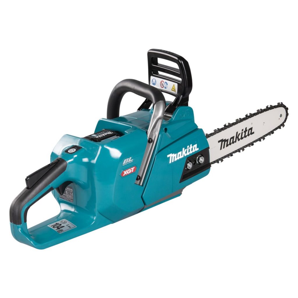 MAKITA Ketjusaha XGT. Kuvassa Ketjusaha XGT oikealta takayläviistosta.