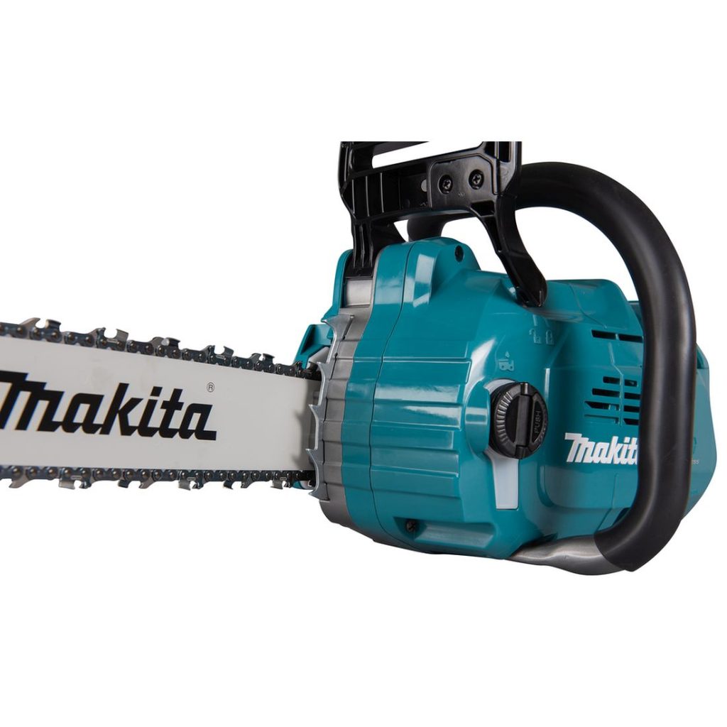 MAKITA Ketjusaha XGT. Lähikuvassa Ketjusaha XGT oikealta etuviistosta.