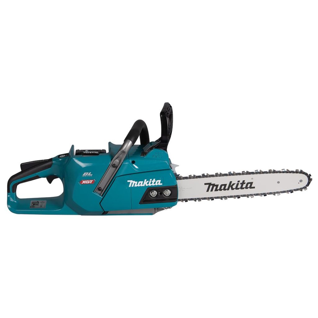 MAKITA Ketjusaha XGT. Kuvassa Ketjusaha XGT oikealta takayläviistosta.