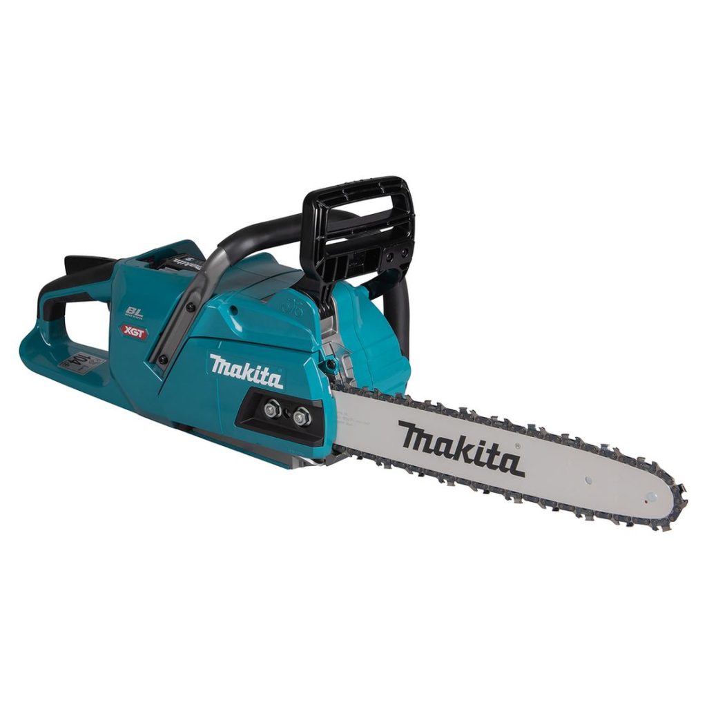 MAKITA Ketjusaha XGT. Kuvassa Ketjusaha XGT vasemmalta etuyläviistosta.