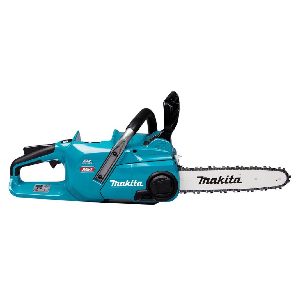 MAKITA Ketjusaha XGT. Kuvassa Ketjusaha XGT oikealta sivustapäin.