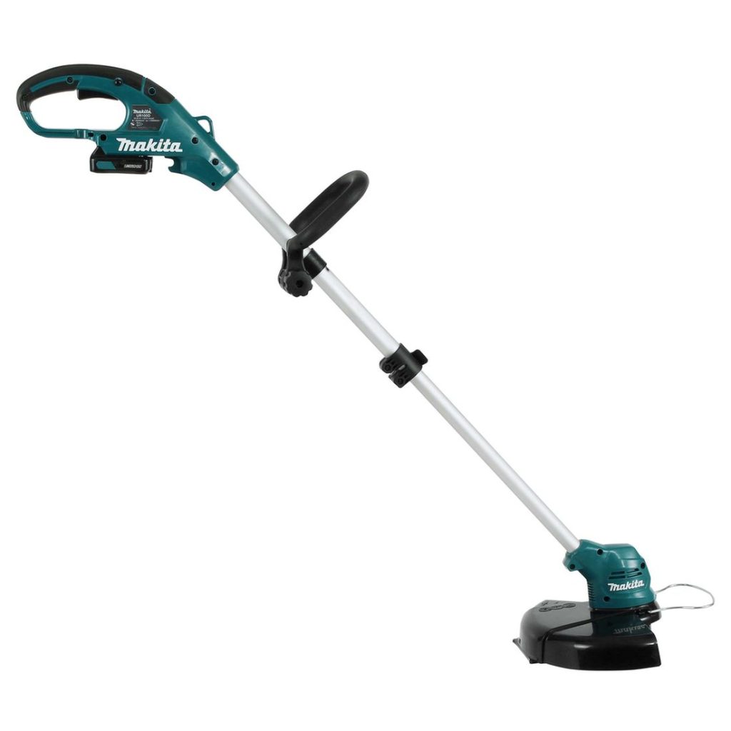 MAKITA Ruohotrimmeri CXT. Kuvassa Ruohotrimmeri CXT oikealta sivustapäin.