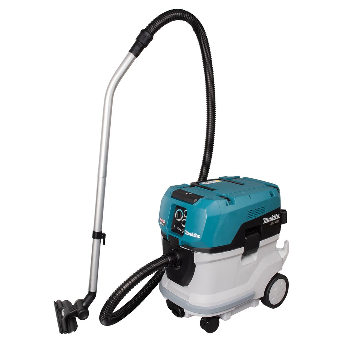 MAKITA Märkä- / kuivaimuri XGT VC006GMZ01. Kuvassa märkä-/kuivaimuri oikealta etuyläviistosta.