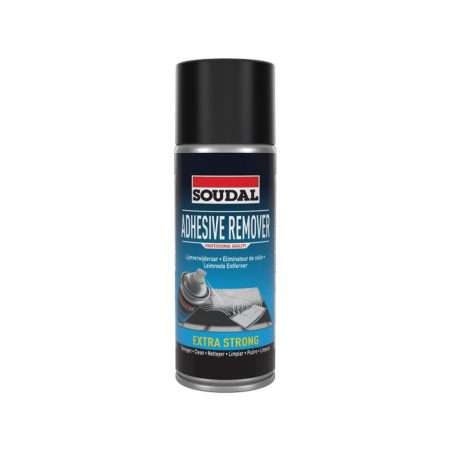 SOUDAL Adhesive Remover 400 ml. Kuvassa spraypurkki edestäpäin.