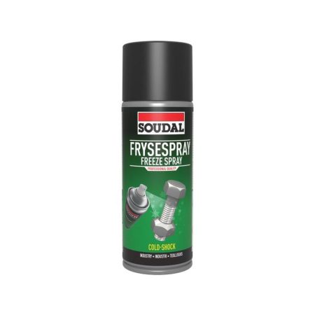 SOUDAL Freeze Spray 400 ml. Kuvassa spraypurkki edestäpäin.